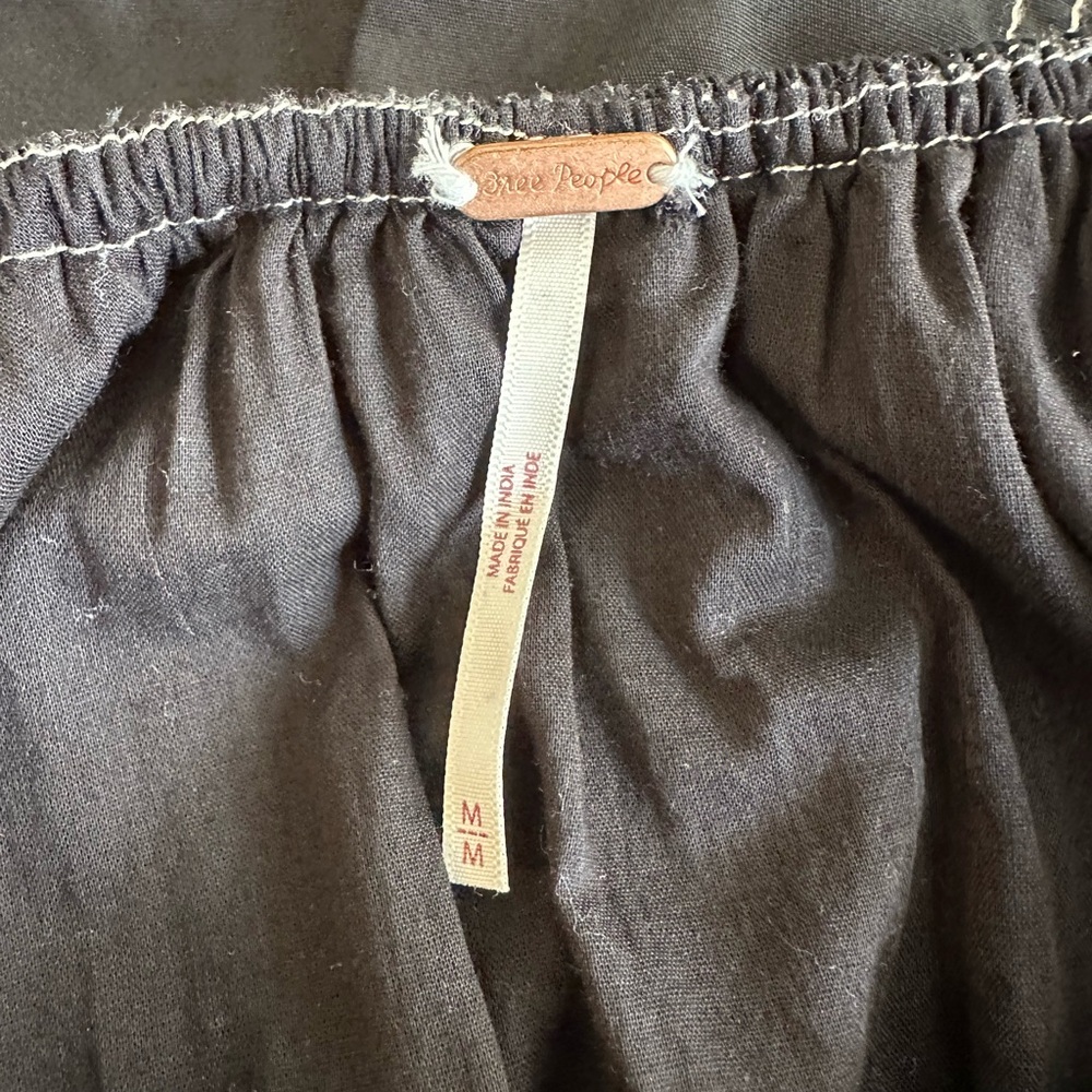 Free People Black Maxi Dress with White Stitching & Open Back - Picture 8 of 10